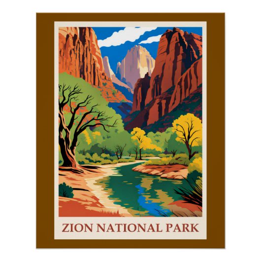 Utah - Zion Nationaal Park Perfect Poster (Voorkant)