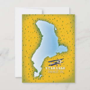 Utahmeer, Utah Valley kaart reisposter.