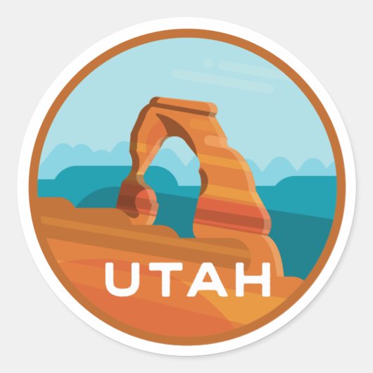 Utah's delicate boog ronde sticker (Voorkant)