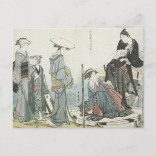 Utamaro bloemen van de vier seizoenen 1784 art. briefkaart