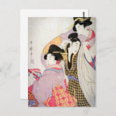 Utamaro Geishas met Tipsy Client Briefkaart (Voorkant / Achterkant)