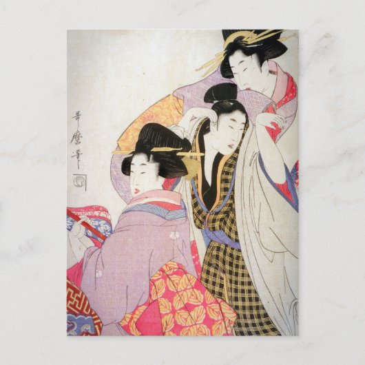 Utamaro Geishas met Tipsy Client Briefkaart (Voorkant)
