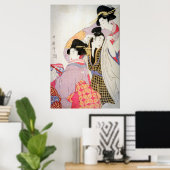 Utamaro Geishas met Tipsy Client Poster (Thuiskantoor)