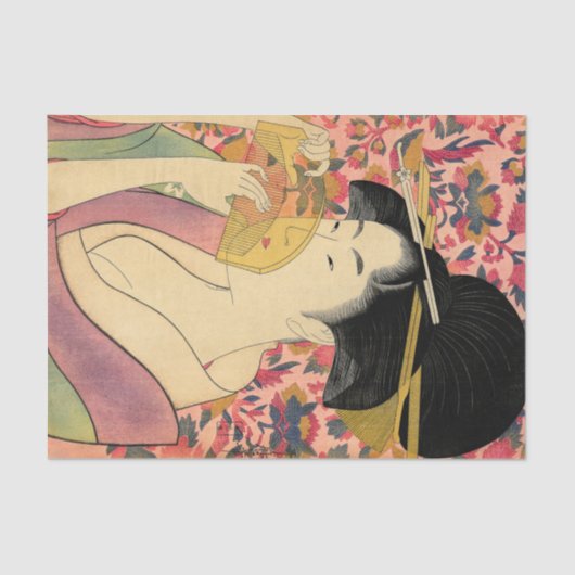 Utamaro: Kushi (Comb). Tissuepapier (Voorkant)