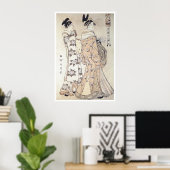 Utamaro-uur van de aap 1780-kunst-Prints Poster (Thuiskantoor)