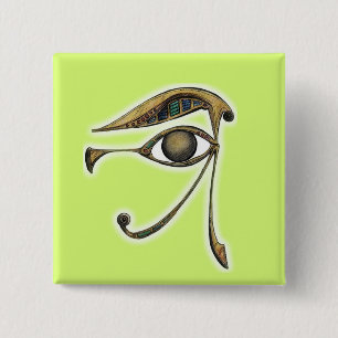 Utchat - Amulet of Protection Vierkante Button 5,1 Cm