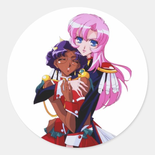 Utena en Anthy - Revolutionair Meisje Utena Ronde Sticker (Voorkant)