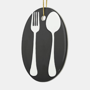 UTENSILEN... FORK, SPOON GIFTS KERAMISCH ORNAMENT