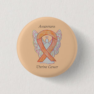 Uteriene Cancer Angel Awareness Ribbon Custom Pins Ronde Button 3,2 Cm
