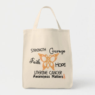 Uteriene kanker Celtic Butterfly 3 Tote Bag