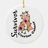 Uteriene kanker Overleving 15 Keramisch Ornament (Achterkant)