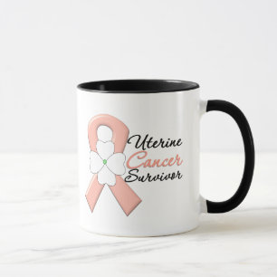 Uteriene kanker Survivor Flower Ribbon Mok