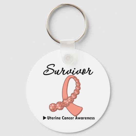Uteriene kanker Survivor Gemstone Ribbon Sleutelhanger (Voorkant)