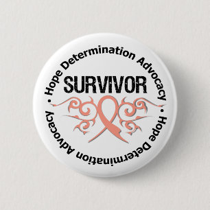 Uteriene kanker Survivor Tribbon Ronde Button 5,7 Cm