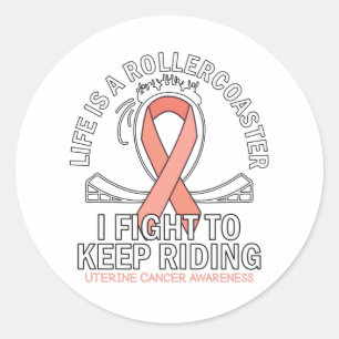 Uteriene kankerbewustwording perziklint ronde sticker