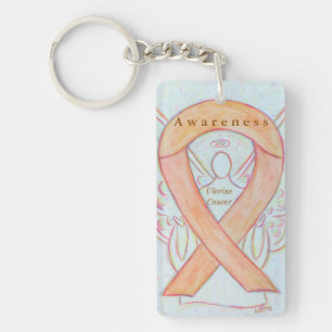 Uterine Cancer Angel Awareness Ribbon Sleutelhange Sleutelhanger