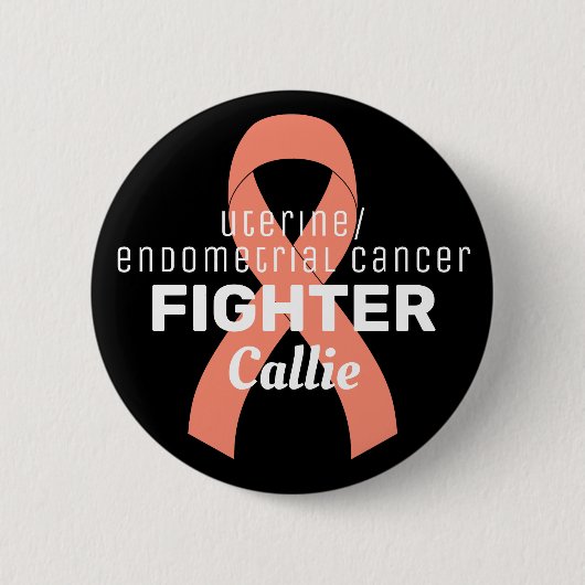 Uterine Endometriale Cancer Ribbon Button (Voorkant)