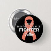 Uterine Endometriale Cancer Ribbon Button (Voorkant /achterkant)