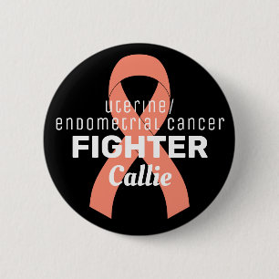 Uterine Endometriale Cancer Ribbon Button