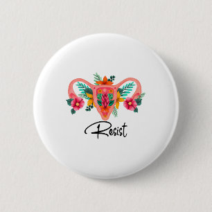 Uterus Floral Pro Choice Aborights Pro weerstaan Ronde Button 5,7 Cm