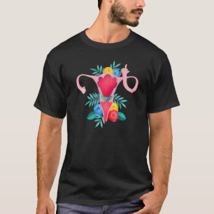 Uterus Show Midden-Vingerfeministisch feminisme T-shirt