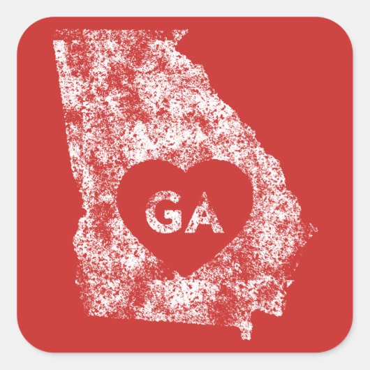 Utilisé I Love Georgia State Stickers (Devant)