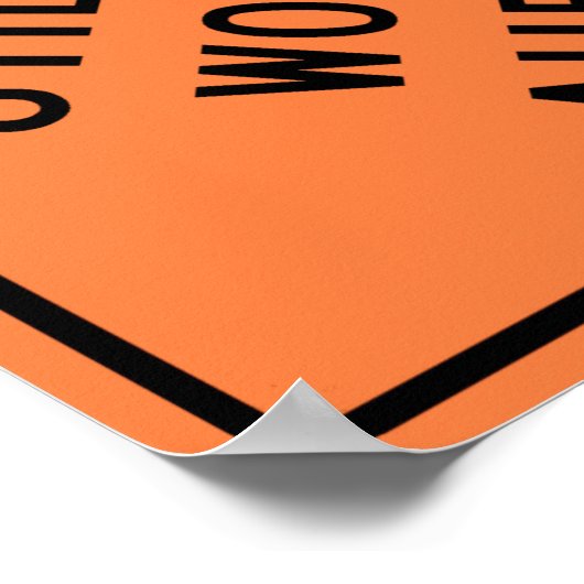 Utility Work Ahead Construction Highway Sign Poster (Hoek)