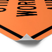 Utility Workers Ahead Construction Highway Sign Poster (Hoek)