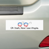 Utopia glazen bumpersticker (Op auto)