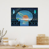 Utopia Plenisha Bungalow ~ Interplanetair reizen Poster (Keuken)