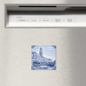 Utrecht canal houses Delft Blue style magnet (In Situ (Lave-vaisselle))