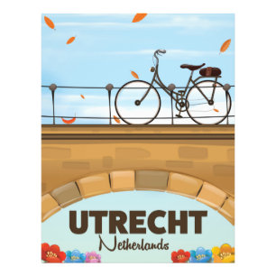 Utrecht Nederland vakantieposter. Foto Afdruk