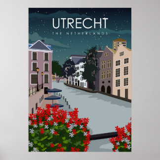 Utrecht nederlandse minimale reisposter poster