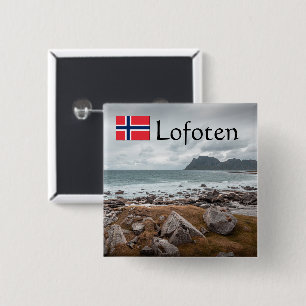 Uttakleiv Lofoten Vierkante Button 5,1 Cm
