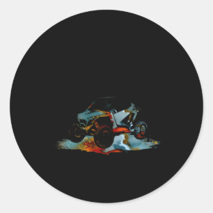UTV een beetje vuil nooit pijn modder rijden sxs o Ronde Sticker