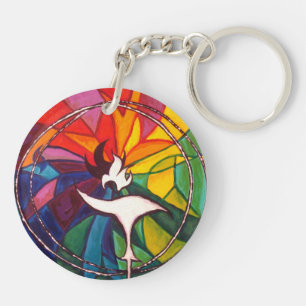 UU Chalice Round Sleutelhanger Unitarian Universal