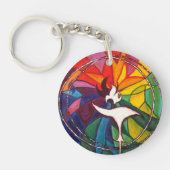 UU Chalice Round Sleutelhanger Unitarian Universal (Voorkant)