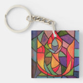UU Flaming Chalice Art Sleutelhanger Unitarian (Voorkant)