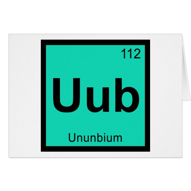 Uub - Ununbium Chimie Tableau Périodique Élément (Devant horizontal)