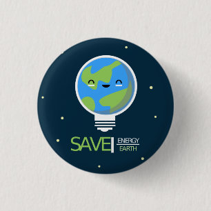 Uur van de Aarde Energiebesparing Lamp Ronde Button 3,2 Cm