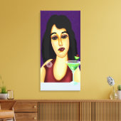 uur van de cocktail canvas afdruk (Insitu (Woonkamer))