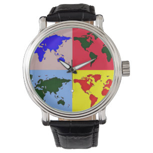 uur van de kleuren het grafische wereld horloge