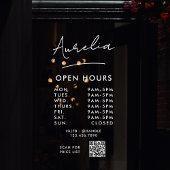 Uur van opening bedrijfslogo QR-code Raamsticker