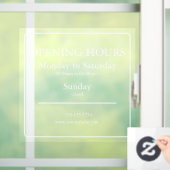 Uur van opening bord | Raamsticker (Huis)