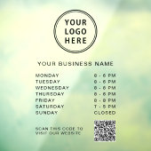 Uur van opening Logo QR Code Raamsticker (Vel 3)