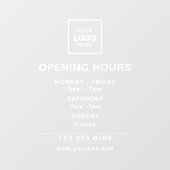 Uur van opening van schoonheidssalon transparant raamsticker (Vel)