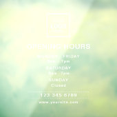 Uur van opening van schoonheidssalon transparant raamsticker (Vel 3)