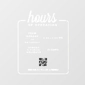 Uur van opening winkel Bedrijfsuren Windowfolie Raamsticker (Vel)