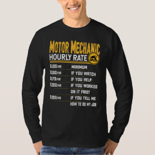 Uurloon Motor Monteur Motor Technicus Reparatie T-shirt