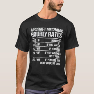 Uurloon vliegtuigmontage repareert vliegtuigen t-shirt